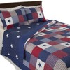 Hastings Home Hastings Home 2-piece Quilt Set, Americana Patchwork of Stars, Red, White, Blue Plaid, Twin 962488XRN